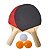 Kit Ping Pong 2 Raquetes + 3 Bolinhas GU5109 Giftutil – Jogo Completo - Imagem 2