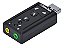 Adaptador Placa de Som USB 7.1 com Entrada P2 Fone e Microfone para PC e Notebook - Imagem 2