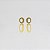 Brinco Duo Pendente Coleção Oval Textura Rústica - Imagem 1
