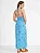 Vestido Colcci Longo Listrado Com Flores- Azul & Branco M - Izibida - Imagem 2