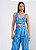 Blusa Cropped Colcci Com Recortes Azul 38 - Izibida - Imagem 1