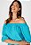 Blusa Cropped Feminina Ombro a Ombro Azul - Hering - Imagem 1