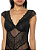 Body Mangas Curtas Com Bojo Removivel Em Renda - Preto - Hope - Imagem 1