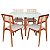 MESA LARA 1,20 X 90CM CASTANHO/OFF WHITE c/ 4 CADEIRAS LINHARES - Imagem 1