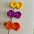 Kit Clips de Laço de Crochê - Amarelo, Roxo e Laranja - Imagem 2