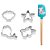 KIT ESPATULA C/4 MOLDES PARA COOKIES UNICORNIO 594 - Imagem 1