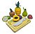 KIT 6 FRUTAS C CORTE FACA E TABUA - Imagem 1