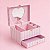 CAIXA DE MUSICA PORTA JOIAS ROSA LISTRADO - Imagem 1