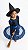 FANTASIA HALLOWEEN BRUXA SAIA E CHAPEU COM TULE AZUL - Imagem 3