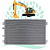 Condensador Caterpilar 320/325 / Komatsu saida rosca macho - Imagem 1
