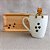 Caneca com Bandeja Flake Cream Com Colher Gatinho - Imagem 1