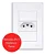 Tomada Modular Simples 10a Evidence Branco com placa - Fame - Imagem 1