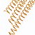 KIT C/3 - Espiral de Aço para Encadernação Revestido em Nylon 1/2'' (100 folhas) Passo 3x1 - DOURADO - Imagem 1