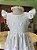 Vestido Branco no algodão com borboletas, flores e acabamento em Laise - Imagem 2