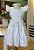 Vestido Branco no algodão com borboletas, flores e acabamento em Laise - Imagem 1