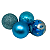 8 Bolas de Natal Cromus Lisa/Mate/Glitter Azul 5cm Decoração Árvore - Imagem 1