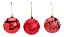 20 Bolas de Natal Sortidas Cromus Vermelha 8cm 1106273 - Imagem 1