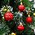 6 Bolas de Natal Listradas Cromus Losango Vermelha 6cm - Imagem 3