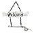 Placa Para Porta Welcome Branco Halloween - 1 Un - Imagem 1