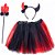 Kit Fantasia Infantil Halloween Diabinha com Tridente - 3 Peças - Imagem 1
