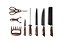 Kit de facas para churrasco rústica marrom - Imagem 1