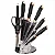 Conjunto de facas com suporte cabo liso preto - Imagem 2