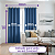 Cortina Linho Dupla Face Quarto Sala e Escritótio Azul Alto Padrão 300x220cm Ilhós Prata Lavável em Máquina - Imagem 8
