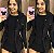 Jaqueta Parka Preta em Sarja com Capuz - Imagem 2