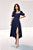 Vestido Midi  Fenda Azul Marinho - Imagem 1