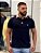 Camisa Polo Acostamento Elastano com Frisos Marinho - Imagem 1
