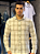 Camisa Aramis Flame Xadrez Slim ML Off White c/ Natural - Imagem 1
