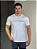 Camiseta Acostamento Escrita Emborrachada Azul Branca - Imagem 1