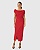 Vestido Midi Feminino Reto Transpassado Fenda Em Malha Creponada 1000136905 - Imagem 1