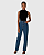 Calça Feminina Reta Cintura Alta Bolso Funcional Em Jeans Stretch  1000129486 - Imagem 1