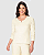 Blusa Feminina Decote Duplo V Manga Longa Em Moletom Linho 1000134530 - Imagem 1