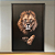 Quadro Leão Colorido 90x60cm Grande e Decorativo Para Sala com Moldura - Imagem 3