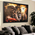 Quadro Leão de Judá e Jesus 60x90cm Com Moldura Decorativo - Imagem 1