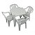 CONJUNTO MESA E CADEIRA COM BRAÇO DE PLÁSTICO - Imagem 1