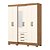 Guarda-Roupa Casal 6 Portas Bater 3 Gavetas Nature/Off-White – Espaço, Organização e Sofisticação para o seu Quarto! - Imagem 2
