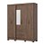 Guarda-Roupa Casal 6 Portas Bater 3 Gavetas Castanho HP  – Espaço, Organização e Sofisticação para o seu Quarto! - Imagem 4
