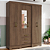 Guarda-Roupa Casal 6 Portas Bater 3 Gavetas Castanho HP  – Espaço, Organização e Sofisticação para o seu Quarto! - Imagem 1