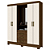 Roupeiro 4 Portas 3 Gavetas Castanho HP/Off-White – Organização e Elegância para o Seu Quarto! - Imagem 2