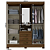 Roupeiro 4 Portas 3 Gavetas Castanho HP/Off-White – Organização e Elegância para o Seu Quarto! - Imagem 3