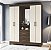 Roupeiro 4 Portas 3 Gavetas Castanho HP/Off-White – Organização e Elegância para o Seu Quarto! - Imagem 1