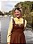 Vestido Celine Bordado Marrom Café - Imagem 5
