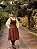 Vestido Celine Bordado Marrom Café - Imagem 6