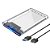 Case para HD transparente, Usb 3.0, transmissão 6gbps, Sata 2.5", Hhd ou Ssd, Ecase-300 - Imagem 1