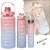 Garrafa De Água Squeeze Galão 2l Litros Motivacional Academia Kit 3 Garrafas Colorida Antivazamento 3D Tie Dye - Imagem 5