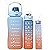 Garrafa De Água Squeeze Galão 2l Litros Motivacional Academia Kit 3 Garrafas Colorida Antivazamento 3D Tie Dye Frases Po - Imagem 3