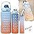Garrafa De Água Squeeze Galão 2l Litros Motivacional Academia Kit 3 Garrafas Colorida Antivazamento 3D Tie Dye Frases Po - Imagem 6
